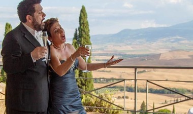 Opera and wine experience overlooking Val d'Orcia