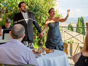Opera and wine experience overlooking Val d'Orcia